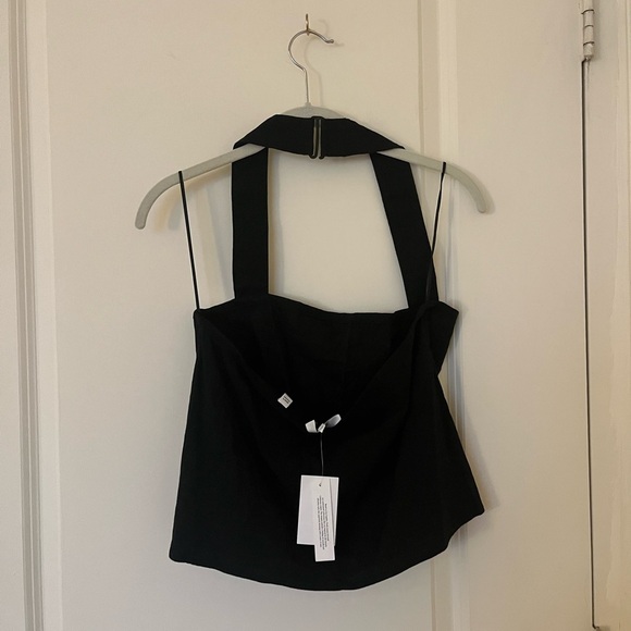 Vince square neck linen halter style top 8 - Picture 4 of 6